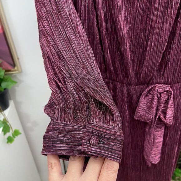 New Halogen Off the Shoulder Long Sleeve Dress in Burgandy M - Picture 8 of 9